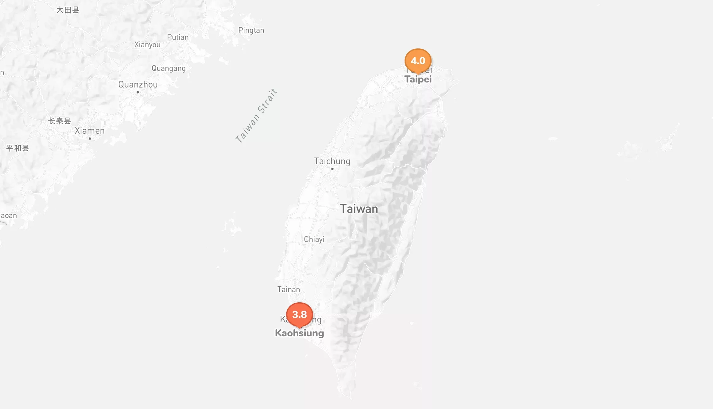 Digital Normade Score Map - Taiwan